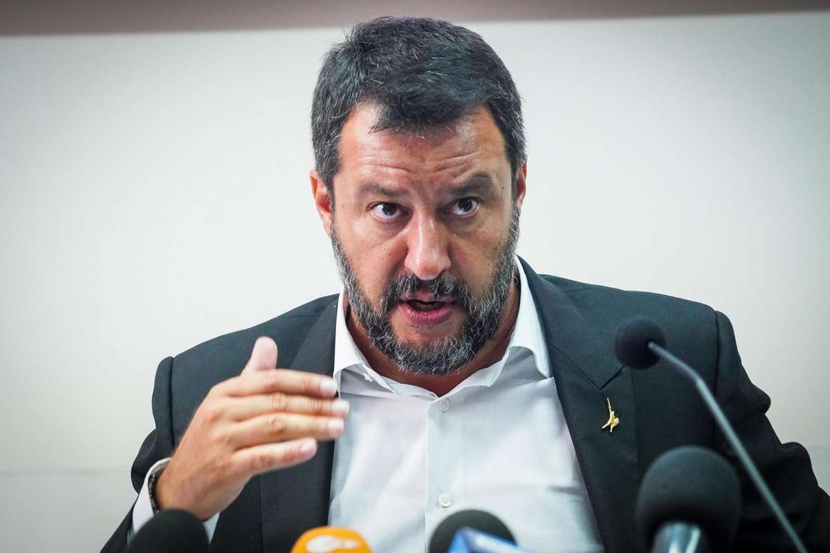 Matteo Salvini in Castelvolturno for a security conference