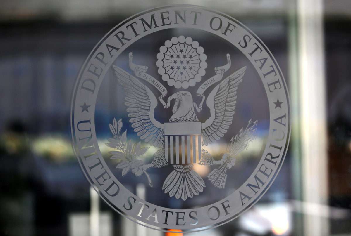 FILE PHOTO: The seal of the United States Department of State is seen in Washington