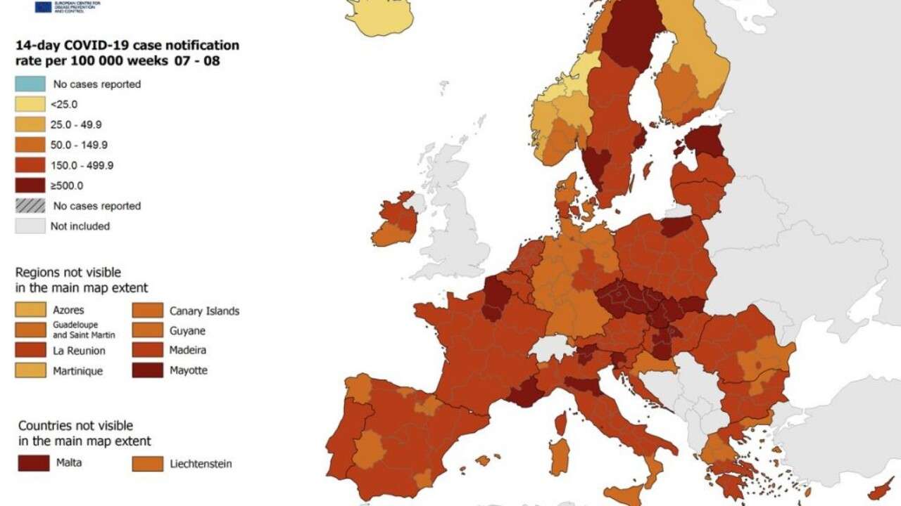 Χάρτες ECDC : κατακόκκινη παραμένει η Ελλάδα