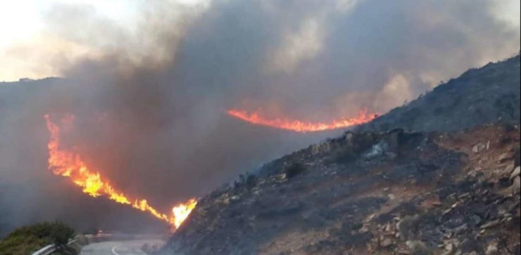 Σε ύφεση η πυρκαγιά στην Άνδρο