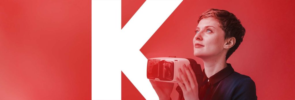 Woman holding VR glasses