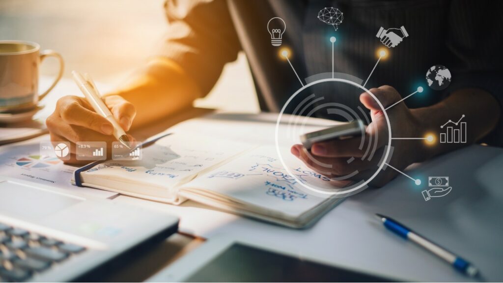 misthos analisi businessman-analyzing-company-financial-report-with-augmented-reality-graphics