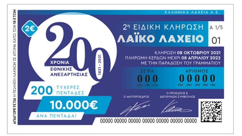 Λαϊκό Λαχείο: Την Παρασκευή μοιράζει 10.000 ευρώ σε 200 τυχερούς