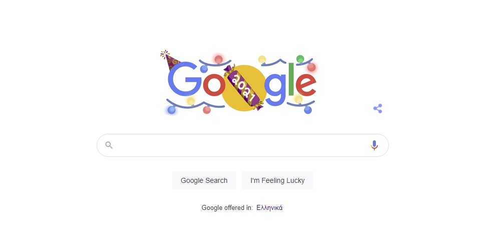 Με ένα εορταστικό google doodle την Παραμονή Πρωτοχρονιάς η δημοφιλής πλατφόρμα αναζήτησης αποχαιρετά το 2021 και υποδέχεται το 2022. 