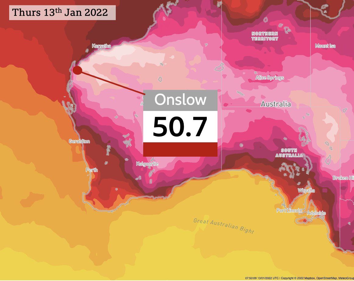 Ο υδράργυρος δείχνει 50,7° Κελσίου στην Αυστραλία, ιστορικό υψηλό