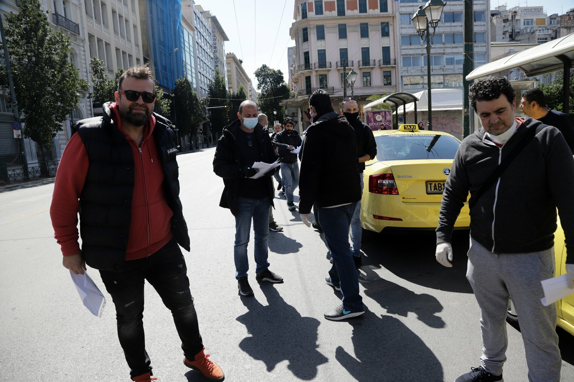 Πορεία οδηγών ταξί στο κέντρο της Αθήνας