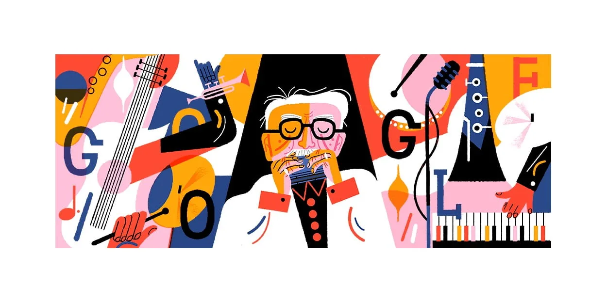 Google doodle για τον Toots Thielemans τιμά τα 100 χρόνια από την γέννηση του σπουδαίου τζαζίστα