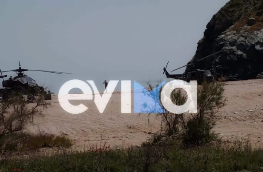 Στρατιωτικό ελικόπτερο Apache έκανε αναγκαστική προσγείωση στην Εύβοια (ΦΩΤΟ)