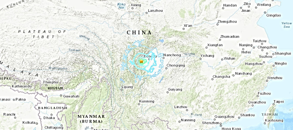 Ισχυρός σεισμός στην επαρχία Σετσουάν της Κίνας.