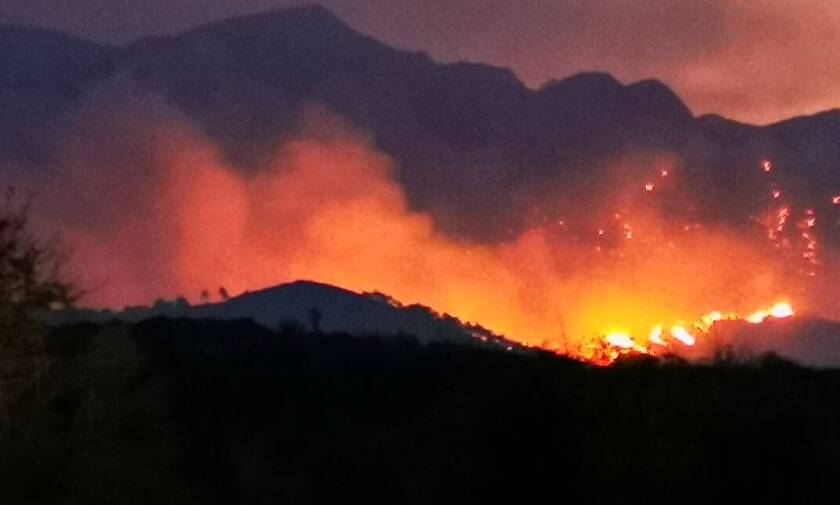 Φωτιά στη Σάμο - Ανεξέλεγκτη πλησιάζει σε σπίτια