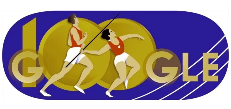 Το Google doodle για τους Emil Zatopek και Dana Zatopkova
