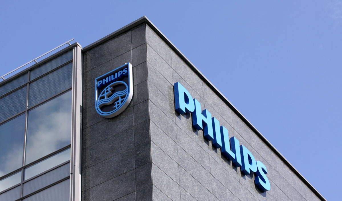 Philips company logo sign. Philips s a Dutch technology company