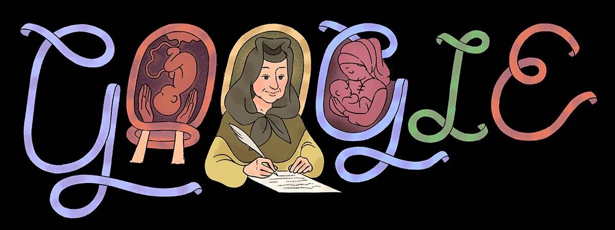 Google doodle για την Justine Siegemund, τη Γερμανίδα πρωτοπόρο της μαιευτικής