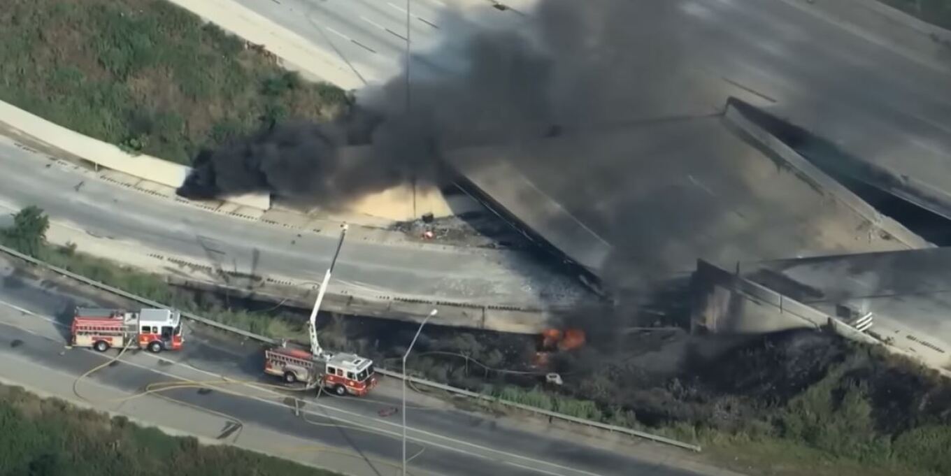 ΗΠΑ: Κατέρρευσε τμήμα αυτοκινητοδρόμου στη Φιλαδέλφεια μετά από φωτιά σε βυτιοφόρο