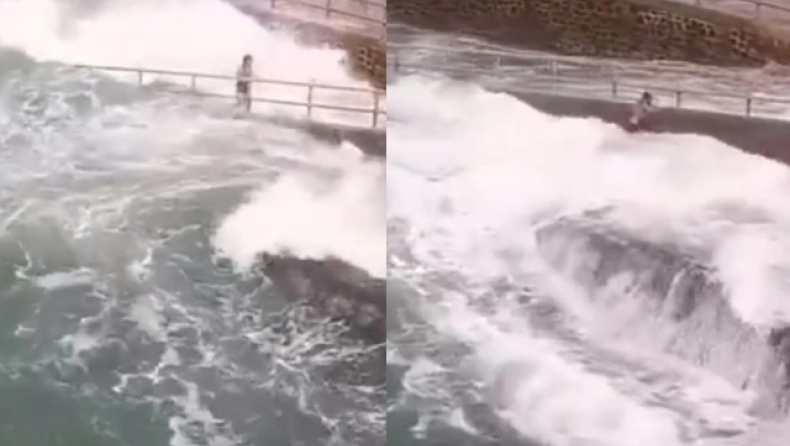 Συγκλονιστικό βίντεο: Η ανατριχιαστική στιγμή που η θάλασσα "καταπίνει" ένα νεαρό κορίτσι - Αλλά το απίθανο συμβαίνει!