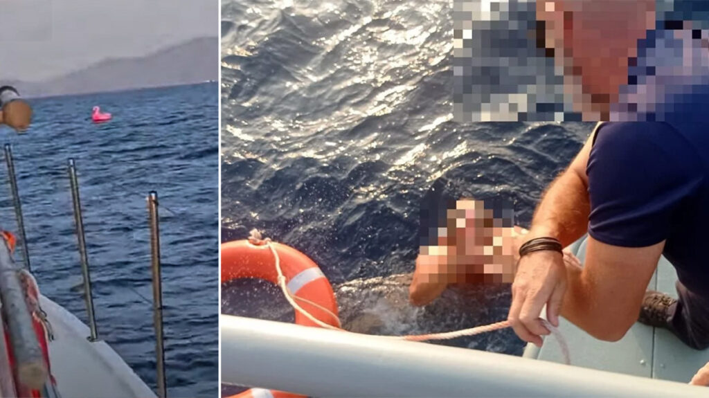 Λέσβος: Γυναίκα παρασύρθηκε με το φουσκωτό της φλαμίνγκο - Βίντεο