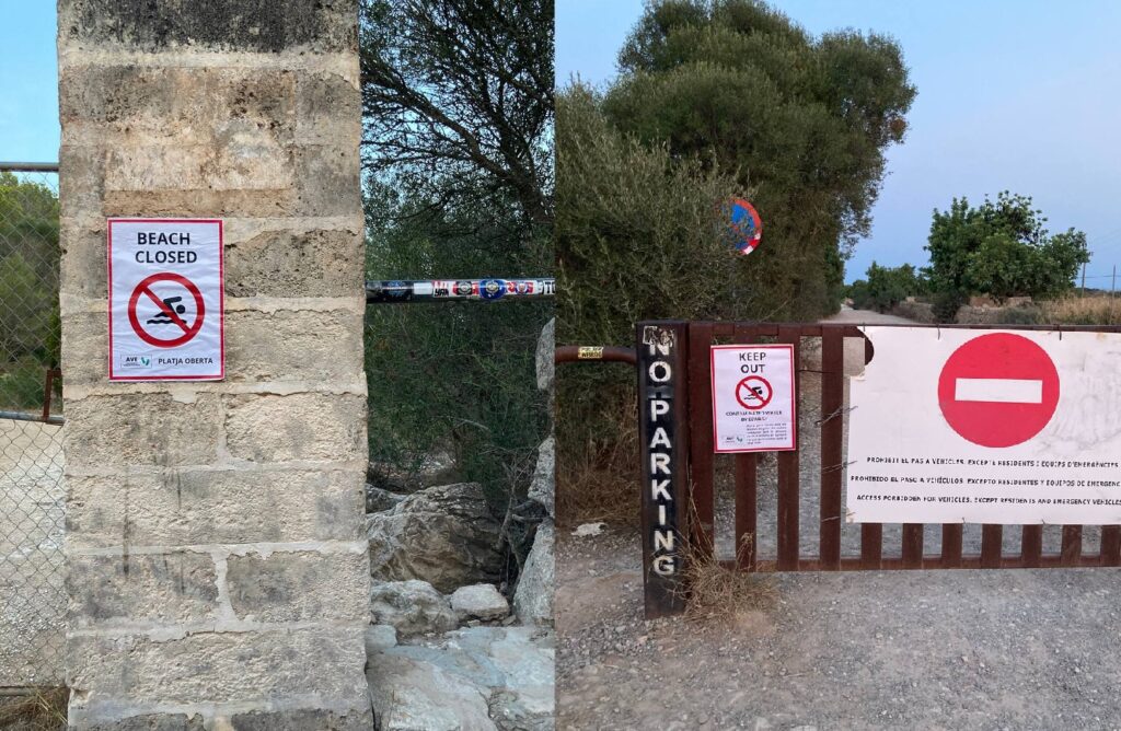 Ψεύτικες ταμπέλες στην παραλία διώχνουν τους τουρίστες - Προειδοποιούν για κατολισθήσεις και μέδουσες