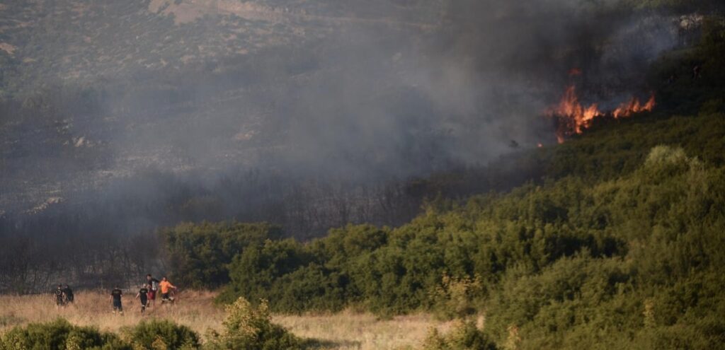 Φωτιά στην Εύβοια: Μήνυμα του 112 στα Νότια Ψαχνά για εκκένωση