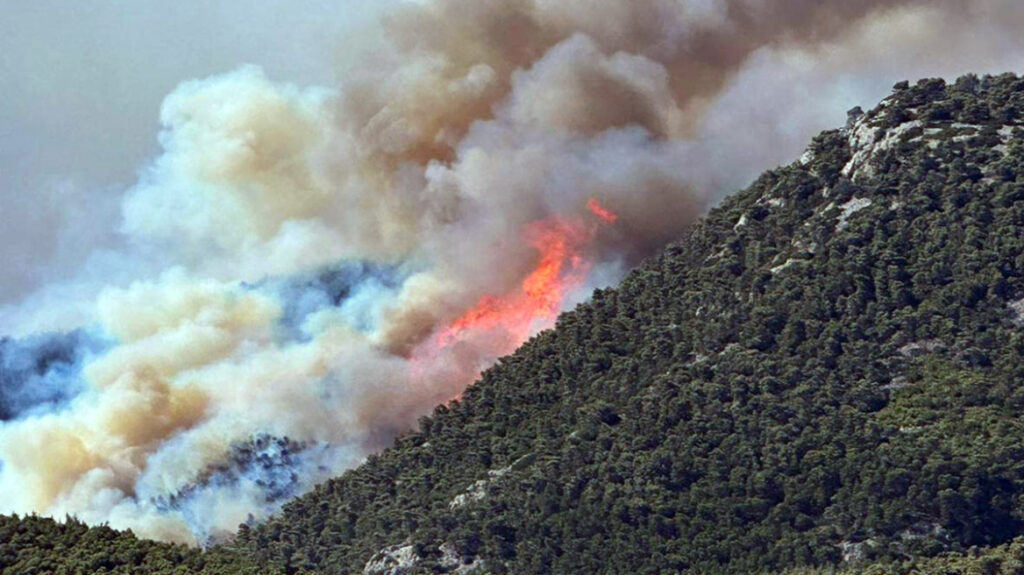 Φωτιά στην Πάρνηθα: Συνεχίζεται η μάχη με τις αναζωπυρώσεις σε διάσπαρτες εστίες