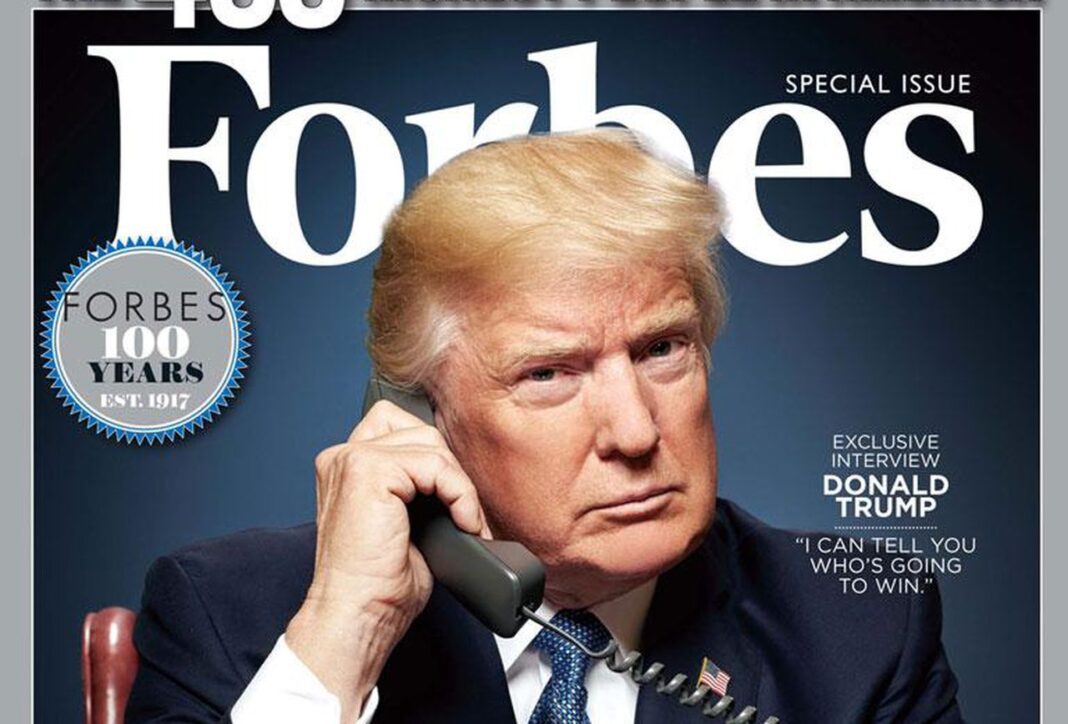Ντόναλντ Τραμπ: Εκτός της λίστας του Forbes