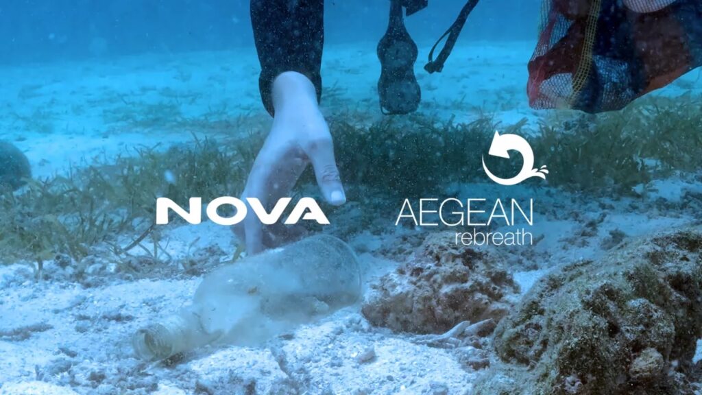 Aegean Rebreath και Nova ανέλκυσαν δυο τόνους απορριμμάτων από τον βυθό της Αμοργού