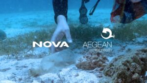Aegean Rebreath και Nova ανέλκυσαν δυο τόνους απορριμμάτων από τον βυθό της Αμοργού