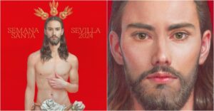 Έντονες αντιδράσεις με με αφίσα του Χριστού που τον δείχνει με θηλυπρεπή χαρακτηριστικά