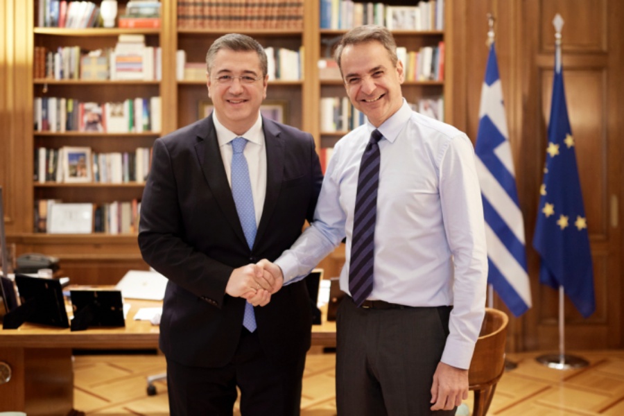 Συνάντηση Μητσοτάκη - Τζιτζικώστα στο Μαξίμου: Τον συνεχάρη για την επανεκλογή του στην ηγεσία της ΕΝΠΕ
