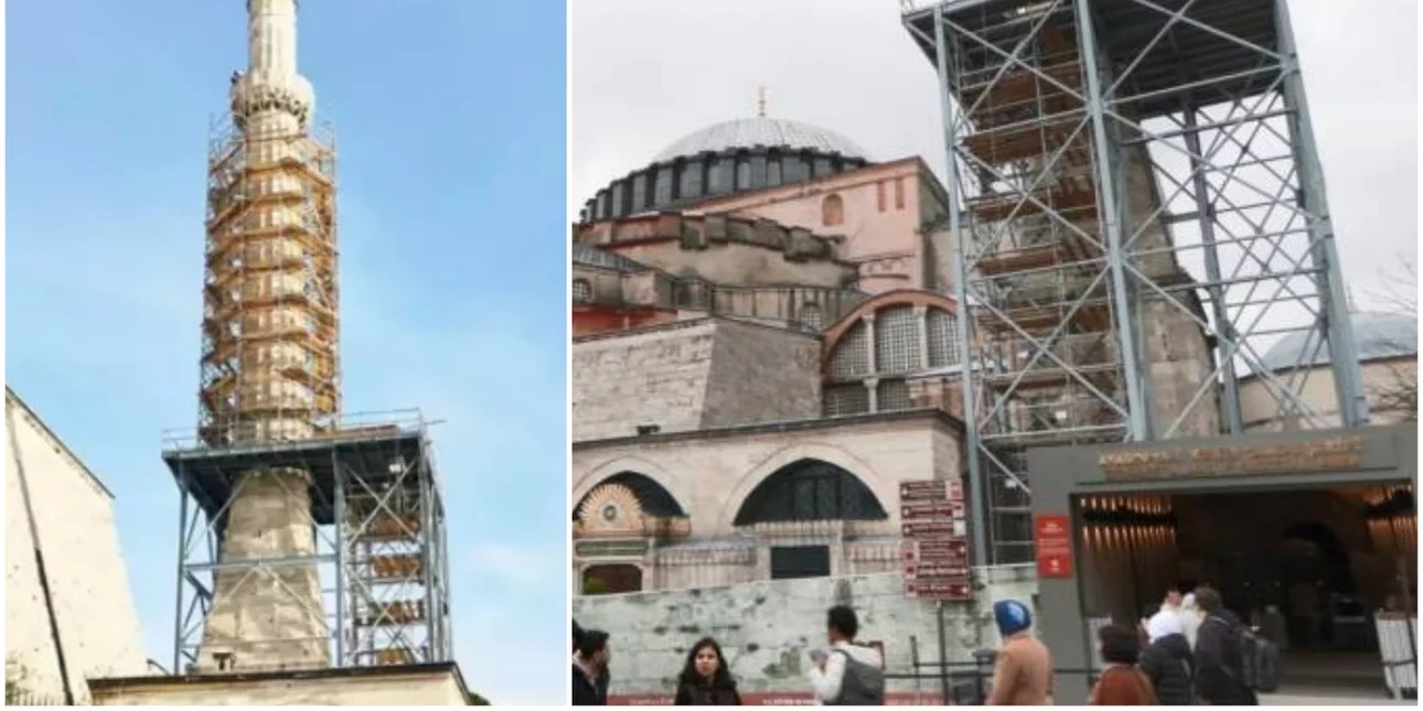 Τουρκία: Αποσυναρμολογούν μιναρέ της Αγίας Σοφίας, εντοπίστηκαν ρωγμές
