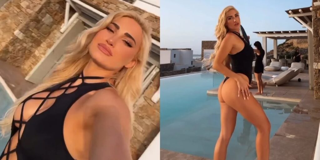 Η Ιωάννα Τούνη σε μία από τις πιο σέξι εμφανίσεις της -Με αποκαλυπτικό ολόσωμο μαγιό σε βίλα της Μυκόνου