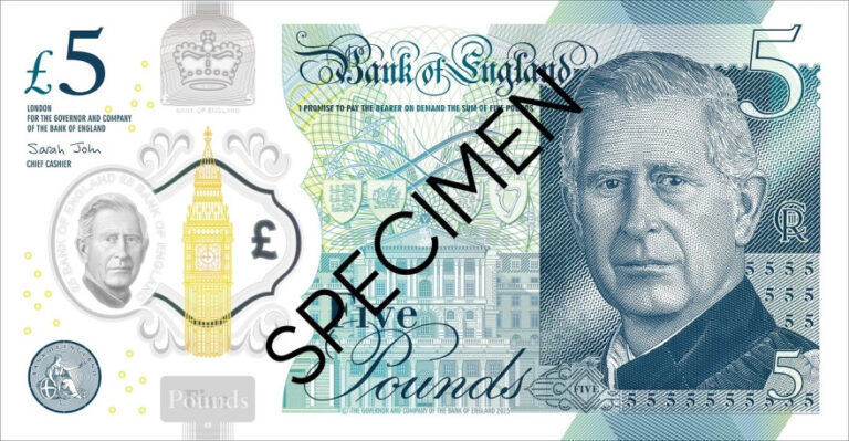 Η Τράπεζα της Αγγλίας ανακοίνωσε ότι τέθηκαν σε κυκλοφορία, σήμερα Τετάρτη, για πρώτη φορά, τα χαρτονομίσματα με το πορτρέτο του βασιλιά Καρόλου Γ’.