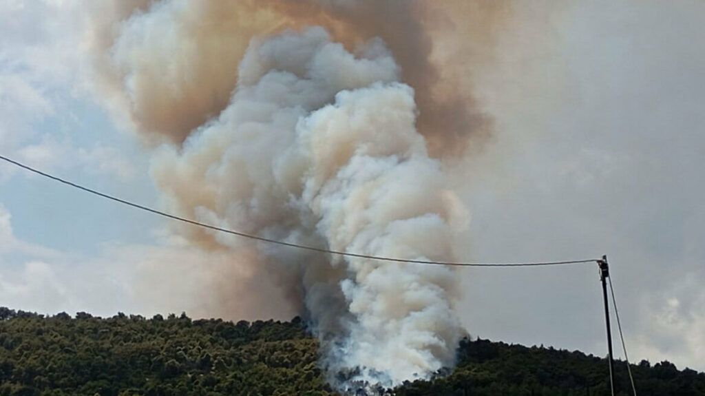 Φωτιά στα Γλυκά Νερά κοντά στον οικισμό - Βίντεο