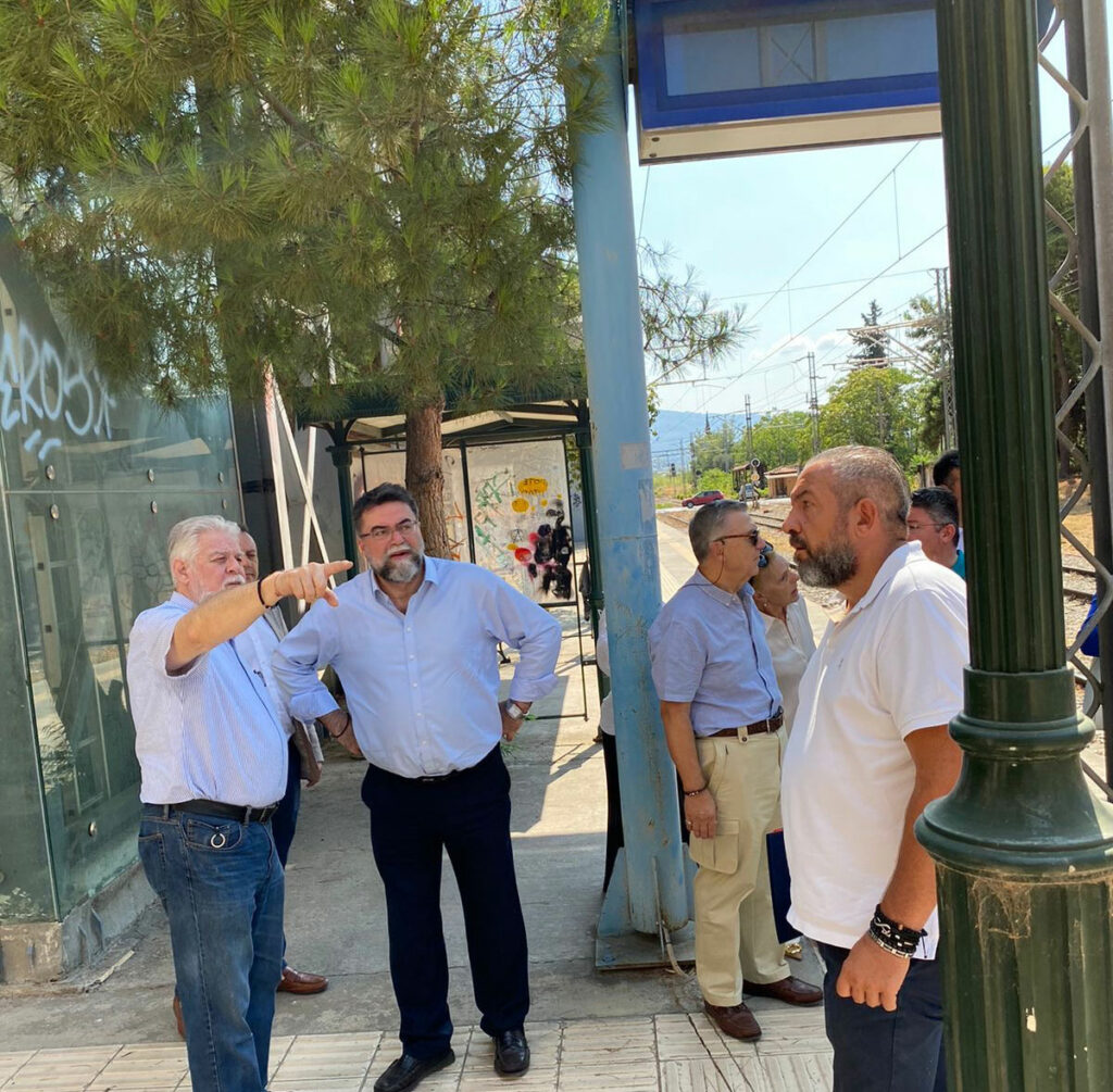 Αυτοψία του Υφυπουργού Υποδομών και Μεταφορών Βασίλη Οικονόμου στους σταθμούς Αθηνών και Αχαρνών του ΟΣΕ