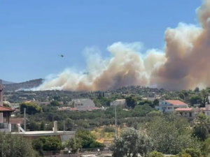 Κορωπί: Φωτιά στην Αγία Μαρίνα κοντά σε κατοικημένη περιοχή - Εστάλη 112 για εκκένωση