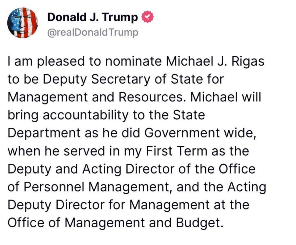 Μάικλ Ρήγας: Ελληνικής καταγωγής ο αναπληρωτής υπουργός Εξωτερικών που πρότεινε ο Ντόναλντ Τραμπ