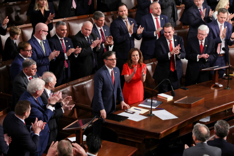 U.S. representatives gather to vote for their new Speaker of the House on the first day of the new Congress at the U.S. Capitol in Washington