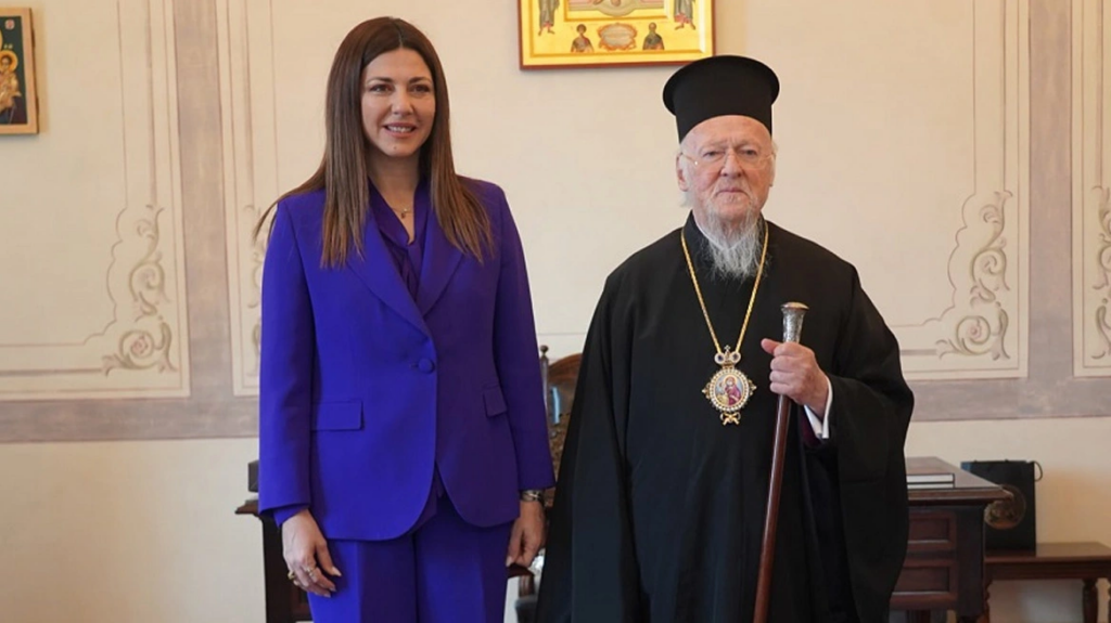 Στον Οικουμενικό Πατριάρχη Βαρθολομαίο η Σοφία Ζαχαράκη