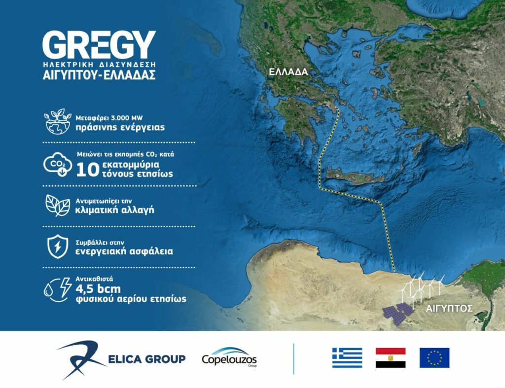 GREGY: Σε πλήρη εξέλιξη οι μελέτες για την ηλεκτρική διασύνδεση Ελλάδας - Αιγύπτου