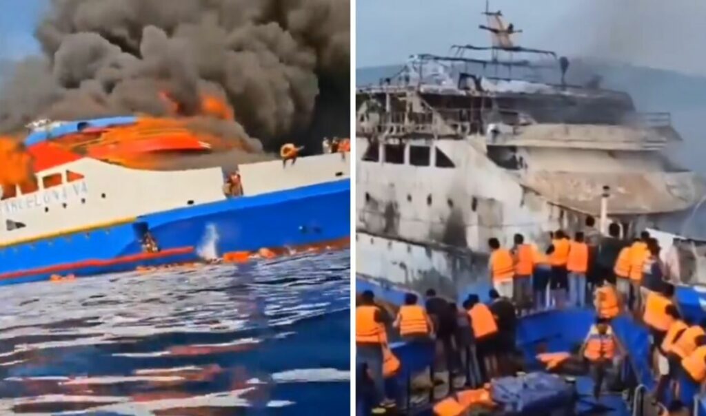 Πλοίο με εκατοντάδες επιβάτες τυλίχθηκε στις φλόγες στην Ινδονησία - Τουλάχιστον 5 νεκροί και 280 διασωθέντες