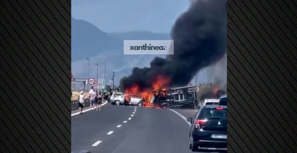 Τροχαίο στην Εγνατία: Φρουρούμενος στο νοσοκομείο ο οδηγός του φορτηγού που έπεσε πάνω σε ΙΧ