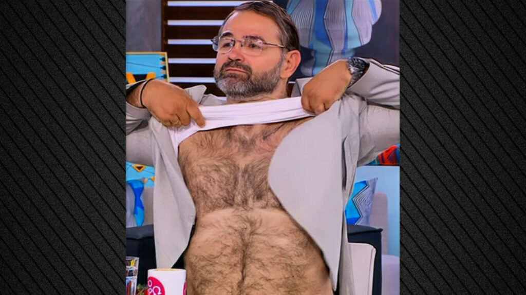 Σάλος με τον Σταύρο Μπαλάσκα: Έδειξε on air το δασύτριχο στέρνο του