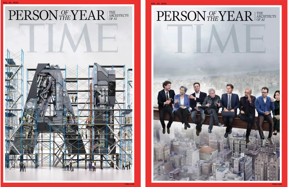 Οι «αρχιτέκτονες» της τεχνητής νοημοσύνης ανακηρύχθηκαν «Πρόσωπα της Χρονιάς» για το 2025 από το Time