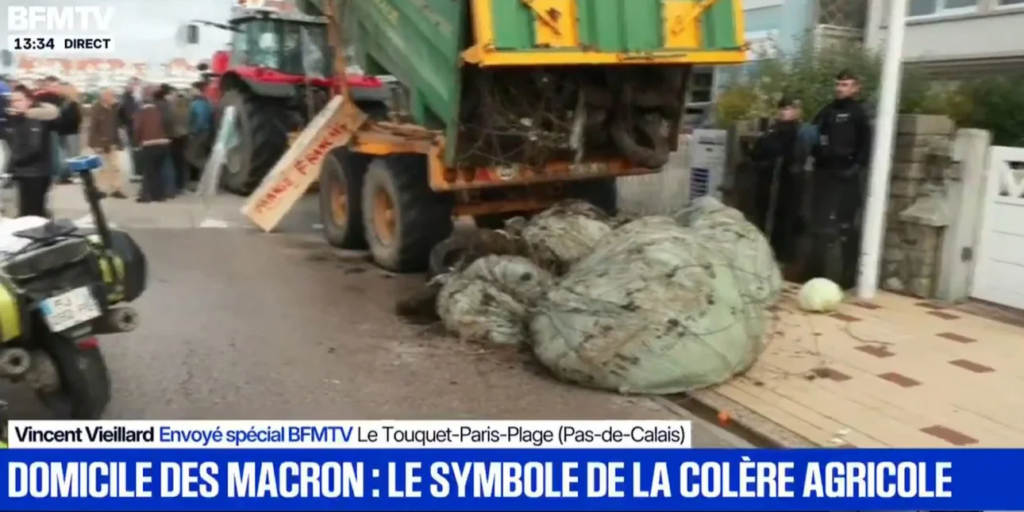 Γαλλία: Οι αγρότες πέταξαν κοπριά έξω από το σπίτι του Εμανουέλ Μακρόν