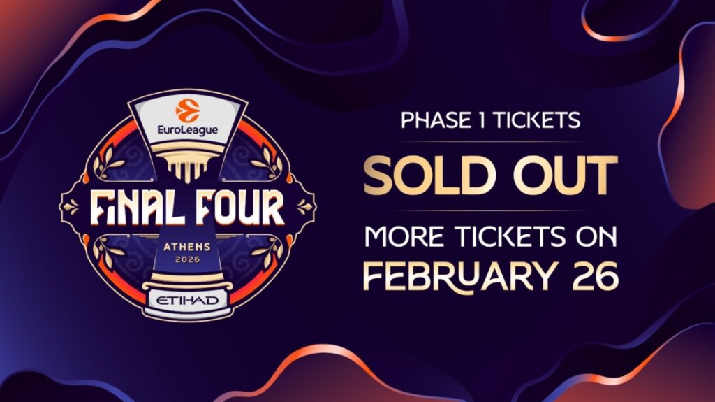 Euroleague: Sold out σε λιγότερο από πέντε λεπτά τα πρώτα εισιτήρια για το Final Four της Αθήνας