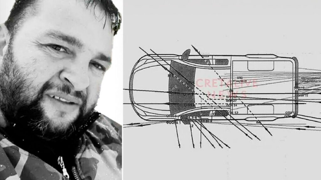 Μακελειό στα Βορίζια: Το διάγραμμα των πυρών στο αυτοκίνητο του Φανούρη Καργάκη