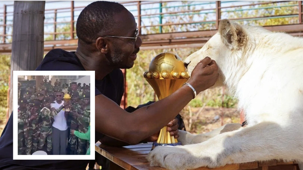 Το τρόπαιο του Κόπα Άφρικα φυλάσσεται από λιοντάρια και στρατιώτες στη Σενεγάλη - Δείτε το βίντεο