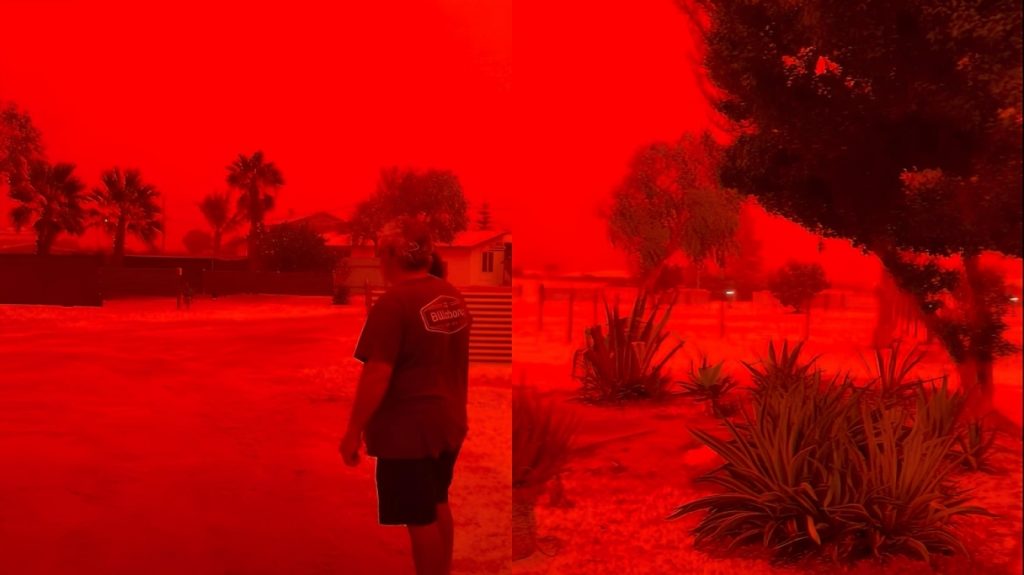 Ο ουρανός απέκτησε το κόκκινο χρώμα λόγω σκόνης και ισχυρών ανέμων του Narelle - Πώς εξηγούν το φαινόμενο οι ειδικοί