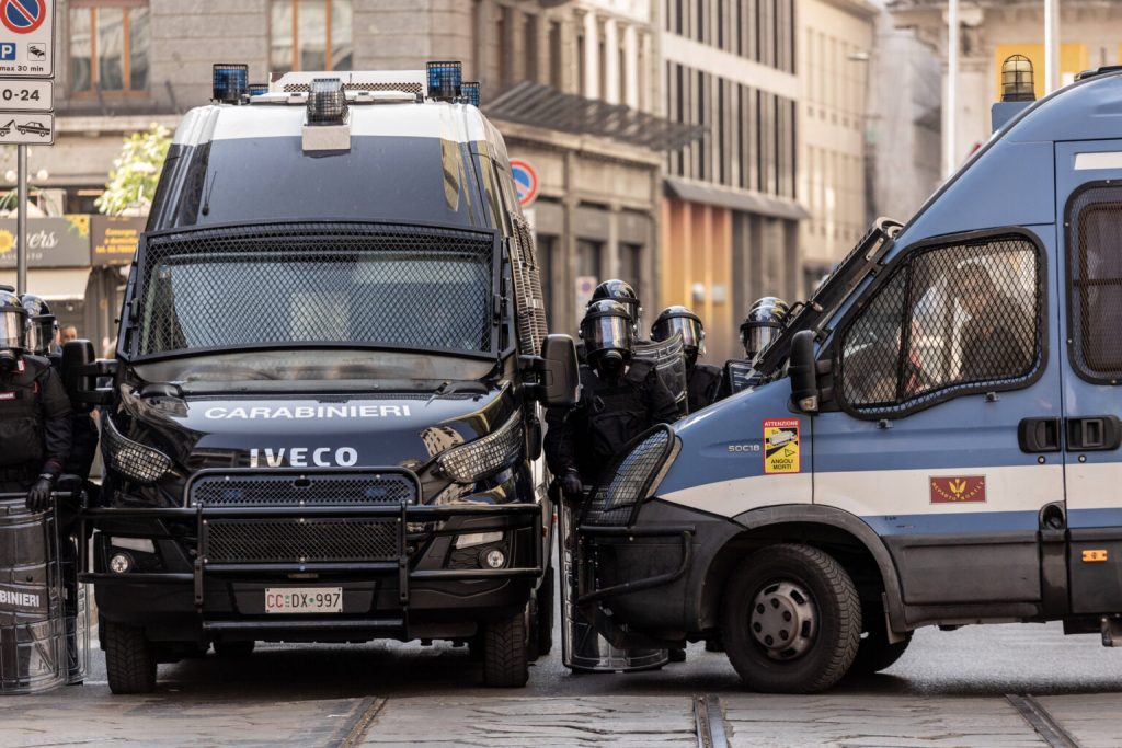 Antifascist rally against the sovereigntist Eurosceptic rally in Milan
