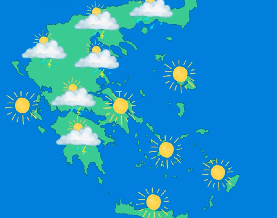 Καιρός: Ζέστη και υγρασία σήμερα, κεραυνοί και χαλάζι αύριο