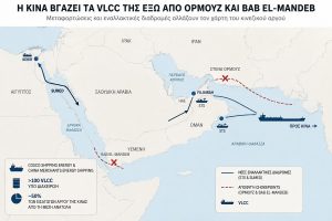 Τα VLCC βγάζει η Κίνα έξω από το Ορμούζ και το Μπαμπ ελ Μαντέπ - Χάρτης